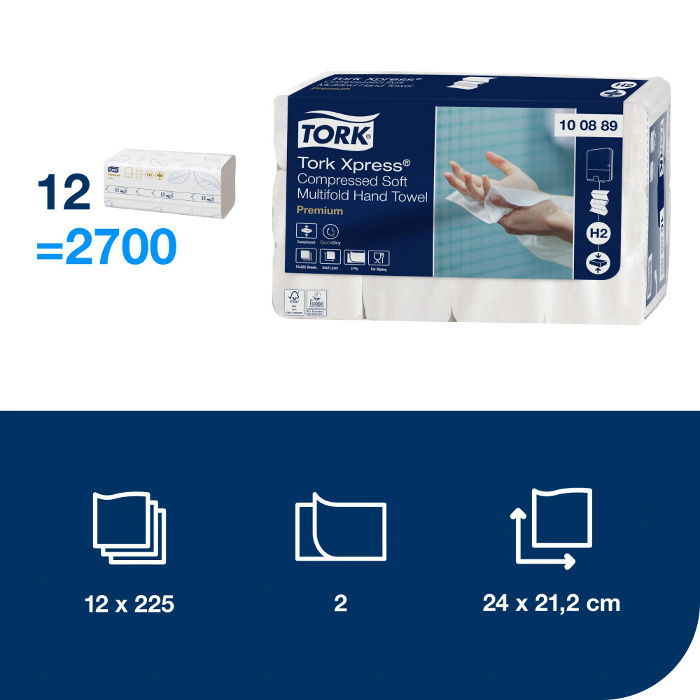 Tork Xpress® stlačené jemné papírové ručníky Multifold