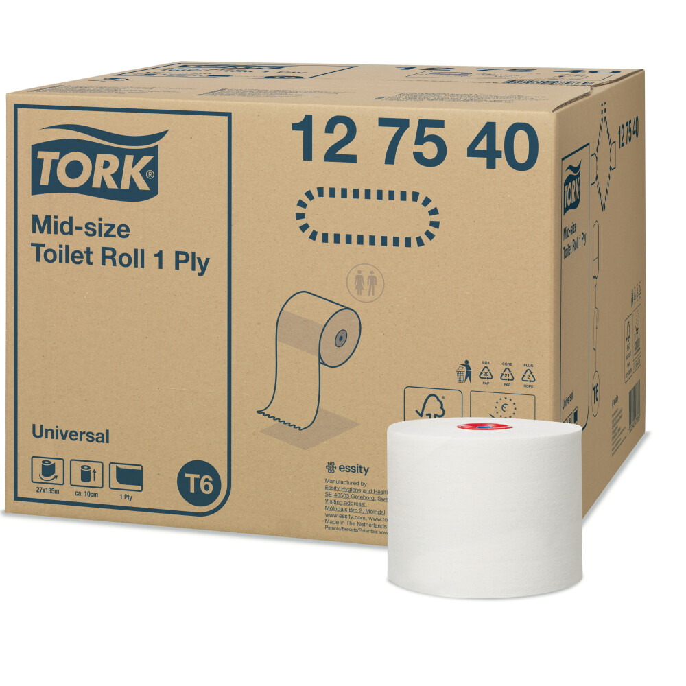 Tork Mid-Size toaletní papír Universal – 1vrstvý (T6)