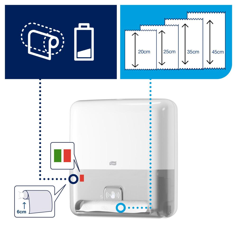 Tork Matic® zásobník na papírové ručníky v roli (H1) – s Intuition™ senzorem, bílý