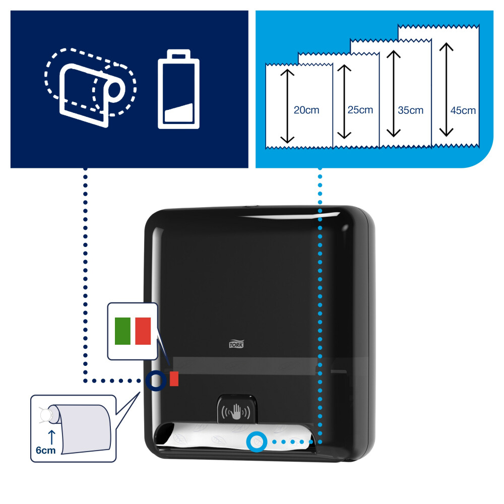 Tork Matic® zásobník na papírové ručníky v roli (H1) – s Intuition™ senzorem, černý