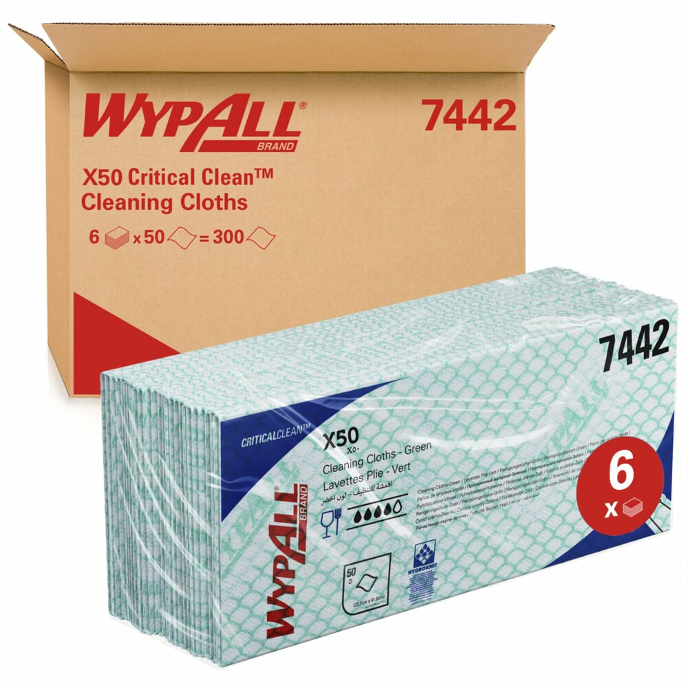 WypAll® X50 průmyslové utěrky skládané - zelené