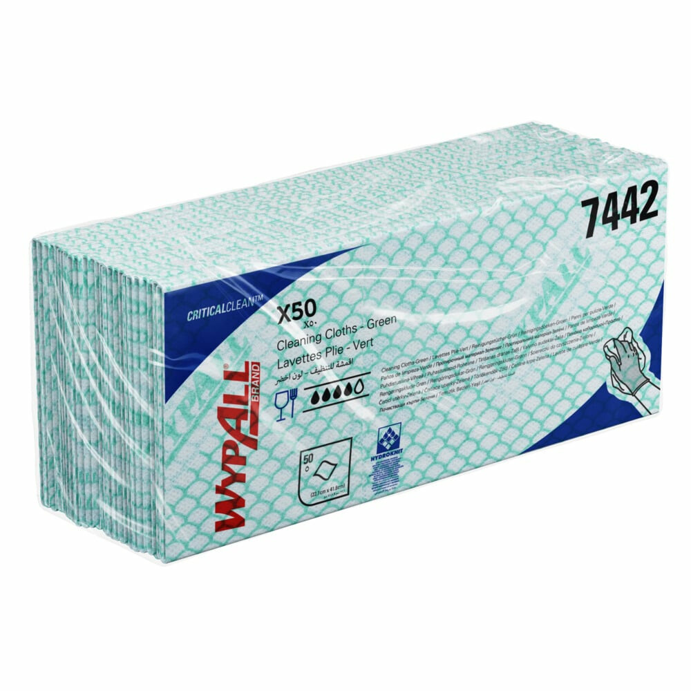 WypAll® X50 průmyslové utěrky skládané - zelené