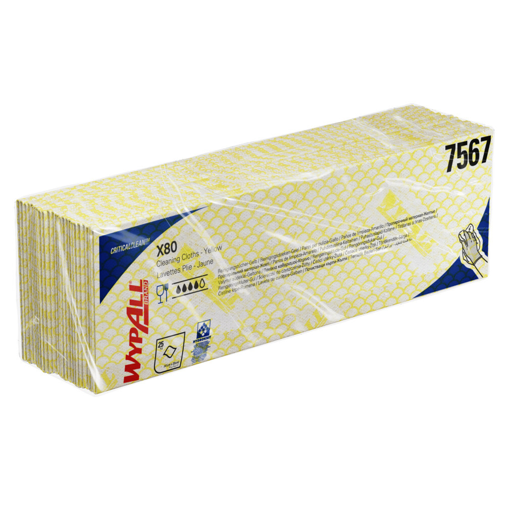 WypAll® X80 průmyslové utěrky v Pop Up Boxu - žluté