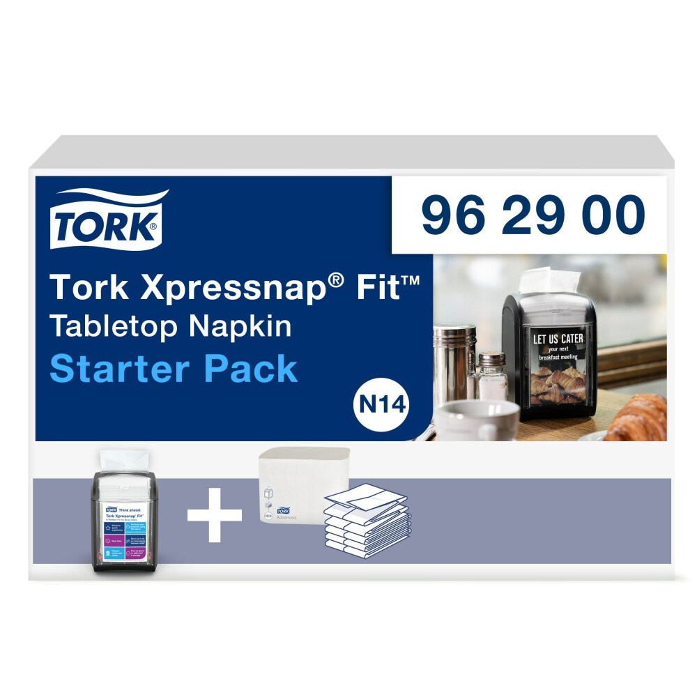 Tork Xpressnap Fit ® stolní zásobník na ubrousky (N14) - starter pack (zásobník + 2 bal.ubrousky)