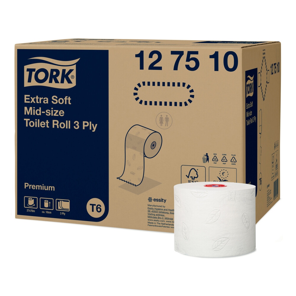 Tork Mid-size extra jemný toaletní papír v roli – 3vrstvý (T6)