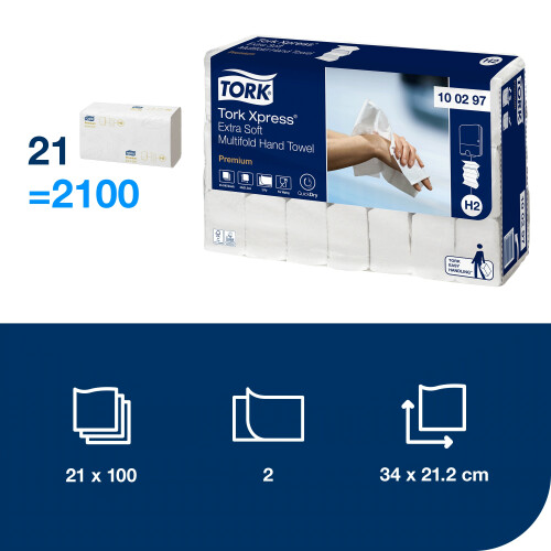 Tork Xpress® extra jemné papírové ručníky Multifold (H2)