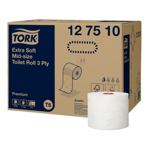 Tork Mid-size extra jemný toaletní papír v roli – 3vrstvý (T6)